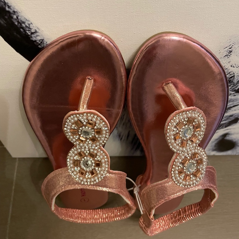 NWT Kensie Girl Sandal Size 1 Pink Shine - Picture 4 of 14